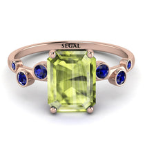 Emerald Cut Peridot Ring With Bezel - Alina No. 714 image 1