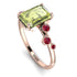 Emerald Cut Peridot Ring With Bezel - Alina No. 711