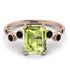 Emerald Cut Peridot Ring With Bezel - Alina No. 708 image 1