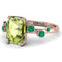 Emerald Cut Peridot Ring With Bezel - Alina No. 705