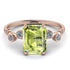 Emerald Cut Peridot Ring With Bezel - Alina No. 702 image 1