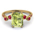 Emerald Cut Peridot Ring With Bezel - Alina No. 710 image 1