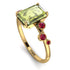 Emerald Cut Peridot Ring With Bezel - Alina No. 710