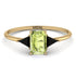 Emerald Cut Peridot With Triangles Ring - Remi No. 707