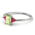 Emerald Cut Peridot With Triangles Ring - Remi No. 712