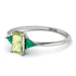 Emerald Cut Peridot With Triangles Ring - Remi No. 706