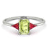 Emerald Cut Peridot With Triangles Ring - Remi No. 712