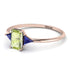 Emerald Cut Peridot With Triangles Ring - Remi No. 714