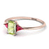 Emerald Cut Peridot With Triangles Ring - Remi No. 711