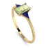 Emerald Cut Peridot With Triangles Ring - Remi No. 713