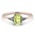 Emerald Cut Peridot With Triangles Ring - Remi No. 702 image 1
