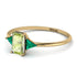 Emerald Cut Peridot With Triangles Ring - Remi No. 704