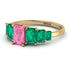 Emerald Cut Pink Moissanite Geometrical Ring - Briella No. 804 image 3