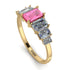 Emerald Cut Pink Moissanite Geometrical Ring - Briella No. 801