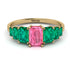 Emerald Cut Pink Moissanite Geometrical Ring - Briella No. 804 image 1