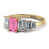 Emerald Cut Pink Moissanite Geometrical Ring - Briella No. 801 image 3