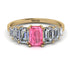 Emerald Cut Pink Moissanite Geometrical Ring - Briella No. 801 image 1