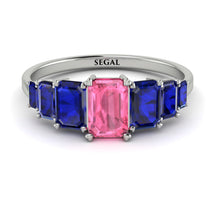 Emerald Cut Pink Moissanite Geometrical Ring - Briella No. 815 image 1