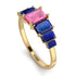 Emerald Cut Pink Moissanite Geometrical Ring - Briella No. 813 image 3