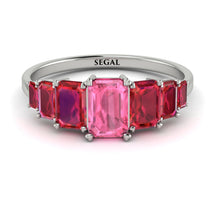 Emerald Cut Pink Moissanite Geometrical Ring - Briella No. 812 image 1