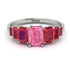 Emerald Cut Pink Moissanite Geometrical Ring - Briella No. 812 image 1