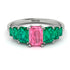 Emerald Cut Pink Moissanite Geometrical Ring - Briella No. 806 image 1