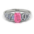 Emerald Cut Pink Moissanite Geometrical Ring - Briella No. 803 image 1