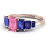 Emerald Cut Pink Moissanite Geometrical Ring - Briella No. 814
