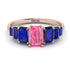 Emerald Cut Pink Moissanite Geometrical Ring - Briella No. 814 image 1