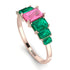 Emerald Cut Pink Moissanite Geometrical Ring - Briella No. 805 image 2