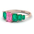 Emerald Cut Pink Moissanite Geometrical Ring - Briella No. 805