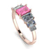 Emerald Cut Pink Moissanite Geometrical Ring - Briella No. 802