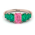 Emerald Cut Pink Moissanite Geometrical Ring - Briella No. 805