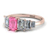Emerald Cut Pink Moissanite Geometrical Ring - Briella No. 802 image 3