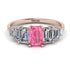 Emerald Cut Pink Moissanite Geometrical Ring - Briella No. 802 image 1