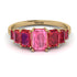 Emerald Cut Pink Moissanite Geometrical Ring - Briella No. 810 image 1