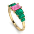 Emerald Cut Pink Moissanite Geometrical Ring - Briella No. 804