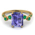 Emerald Cut Tanzanite Ring With Bezel - Alina No. 204