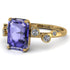 Emerald Cut Tanzanite Ring With Bezel - Alina No. 201