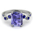 Emerald Cut Tanzanite Ring With Bezel - Alina No. 215