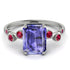 Emerald Cut Tanzanite Ring With Bezel - Alina No. 212
