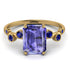 Emerald Cut Tanzanite Ring With Bezel - Alina No. 213