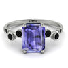 Emerald Cut Tanzanite Ring With Bezel - Alina No. 209