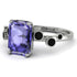 Emerald Cut Tanzanite Ring With Bezel - Alina No. 209