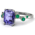 Emerald Cut Tanzanite Ring With Bezel - Alina No. 206