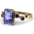 Emerald Cut Tanzanite Ring With Bezel - Alina No. 213