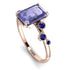 Emerald Cut Tanzanite Ring With Bezel - Alina No. 214