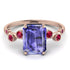 Emerald Cut Tanzanite Ring With Bezel - Alina No. 211 image 1
