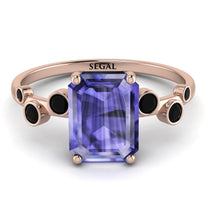 Emerald Cut Tanzanite Ring With Bezel - Alina No. 208 image 1