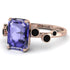 Emerald Cut Tanzanite Ring With Bezel - Alina No. 208